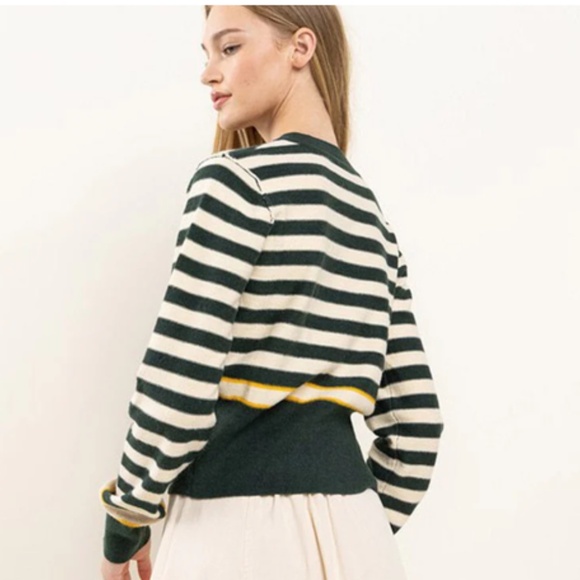 "The Eryn" Striped Button Down Cardigan - Picture 3 of 3